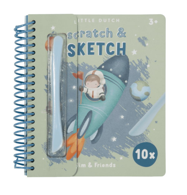 Braižymo ir spalvinimo knygelė Scratch & Sketch Little Dutch