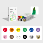 Akriliniai markeriai flomasteriai apvaliu antgaliu  12 spalvų